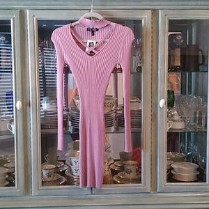 NWT Dusty Pink Body Con Lightweight Sweater Dress, size S, by L.A. Gold